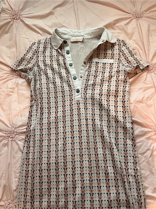Tory Burch Dresses & Skirts - Tory Burch Pink Geo-Print Polo Dress with Contrast Collar
